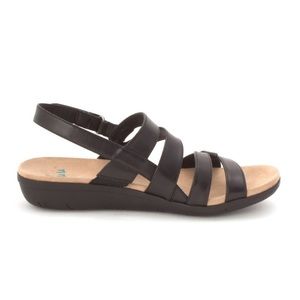 Yuu Janne Black Open Toe Back Strap Comfort Sandal